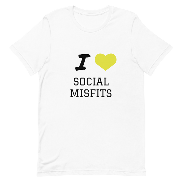 I Love Social Misfits (Yellow Heart) Short-Sleeve Unisex T-Shirt