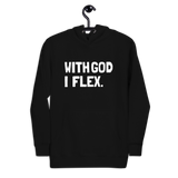 With God I Flex (White) Unisex Hoodie