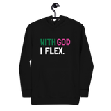 With God I Flex (Green/Pink)Unisex Hoodie