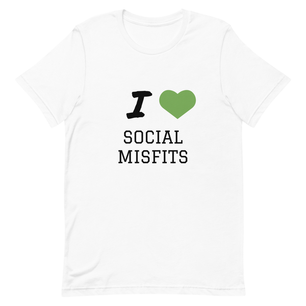 I Love Social Misfits (Green Heart)T-Shirt