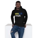 With God I Flex (Yellow/Blue) Unisex Hoodie