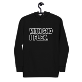 With God I Flex (White/Black) Unisex Hoodie