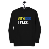 With God I Flex (Yellow/Blue) Unisex Hoodie