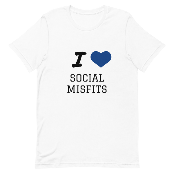 I Love Social Misfits (Dark Blue Heart) T-Shirt