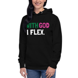With God I Flex (Green/Pink)Unisex Hoodie