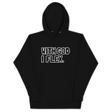 With God I Flex (White/Black) Unisex Hoodie