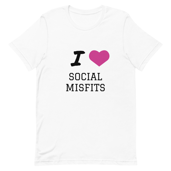 I  Love Social Misfits (Hot Pink Heart) T-Shirt