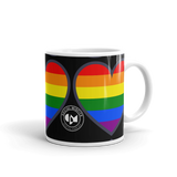 Rainbow Hearts (Black) Mug