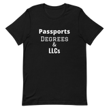 Passports Degrees & LLCs Short-Sleeve Unisex T-Shirt
