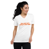 Not Gone Wear Itself (Orange) Unisex Short Sleeve V-Neck T-Shirt