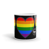 Rainbow Hearts (Black) Mug