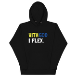 With God I Flex (Yellow/Blue) Unisex Hoodie