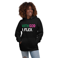 With God I Flex (Green/Pink)Unisex Hoodie