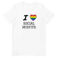 I Love Social Misfits (Rainbow Heart) T-Shirt