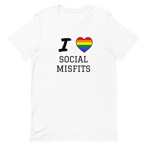 I Love Social Misfits (Rainbow Heart) T-Shirt